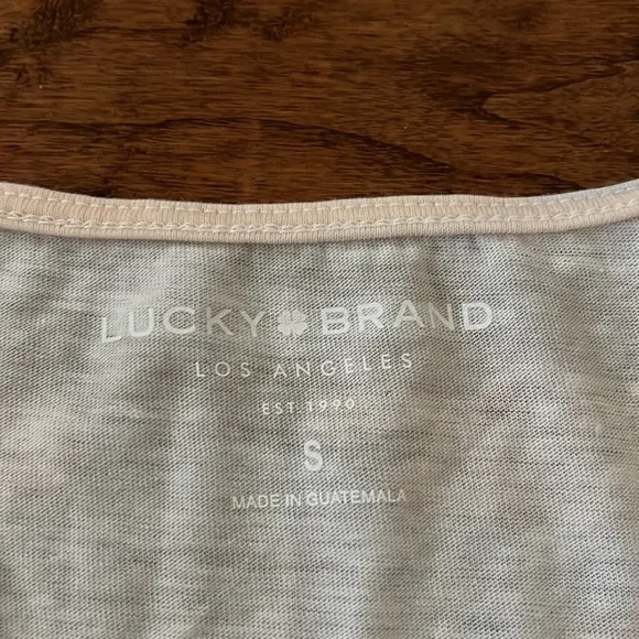 NWT Lucky Brand Peach Tan Camo Tie Front Tank Top V Neck - Picture 7 of 12